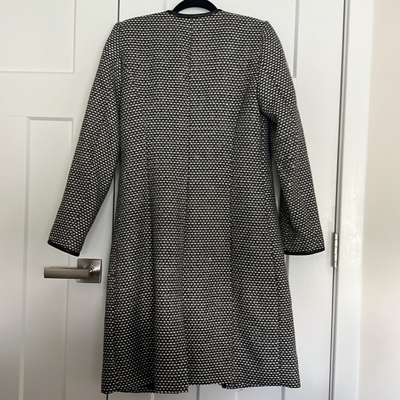 Calvin Klein Long Line Tweed Jacket with faux leather trim - Picture 7 of 8